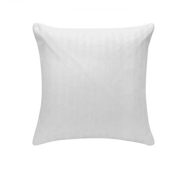 Well Being Cushion Inserts Fiber Filler Satin Stripe Outer Cover 16x16 Inch  White Set Of 1 Cushion Fillers