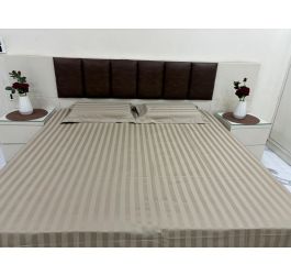 Well Being Cotton Bed Sheet & Pillow Covers 600 TC - DARK BEIGE