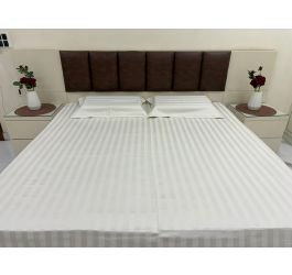 Well Being Cotton Bed Sheet & Pillow Covers 600 TC - CREAM