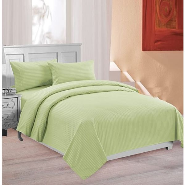 Well Being 100% Cotton Double Bed Sheet with 2 Pillow Covers - PISTA (108"X108")